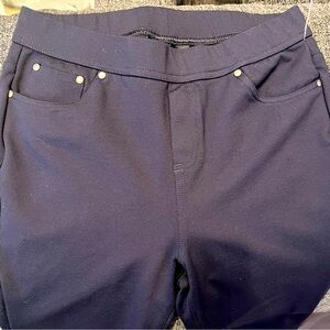 Tahari Elements Stretch Navy Pants - Small